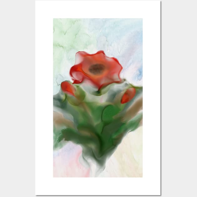 Poppy flower - botanical print Wall Art by redwitchart